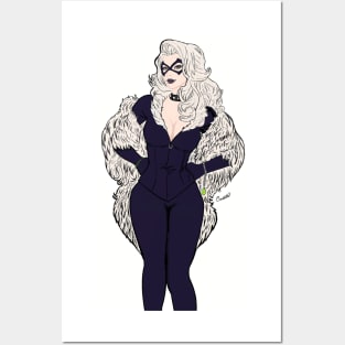 black cat diamond Posters and Art